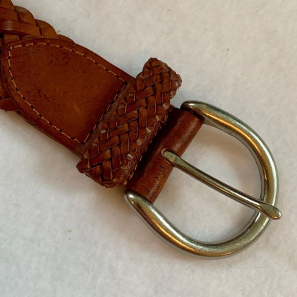 Sold🎈Ralph Lauren Saddlers Braided Leather Belt Size 28 British Tan Equestrian - Picture 3 of 6